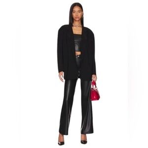 Blank NYC Revolve Faux Leather Pants Wide Leg Carbon Black size 27